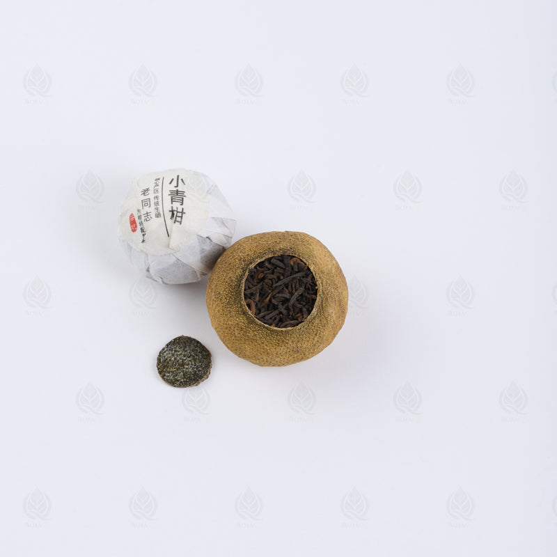 Thé noir à l’écorce de Mandarine (Hong Cha Chen Pi) – vue de côté