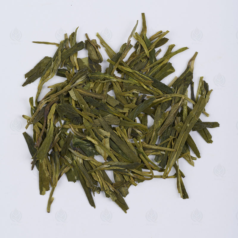 Thé vert Long Jing (Long Jing Cha) – vue de dessus